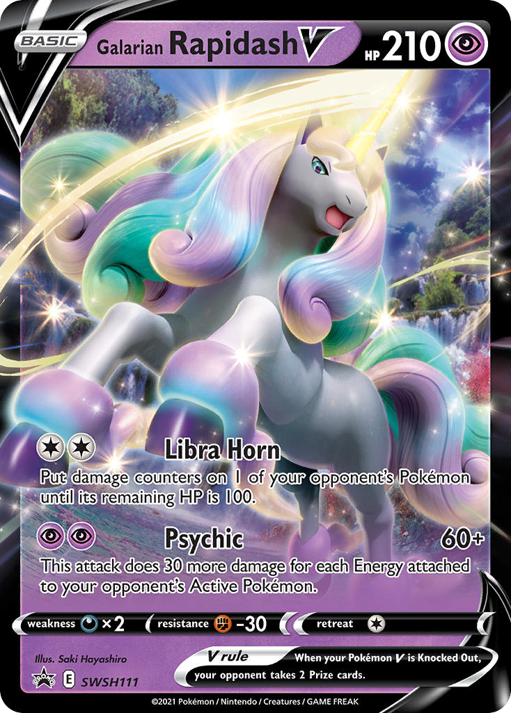 Galarian Rapidash V – SWSH Black Star Promos SWSH111 Pokémon card