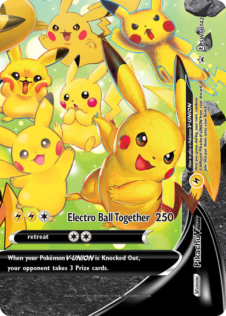 Pikachu V-UNION – SWSH Black Star Promos SWSH142 Pokémon card