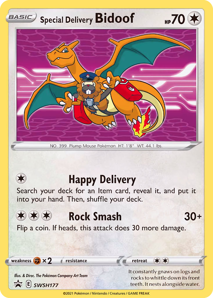 Special Delivery Bidoof – SWSH Black Star Promos SWSH177 Pokémon card