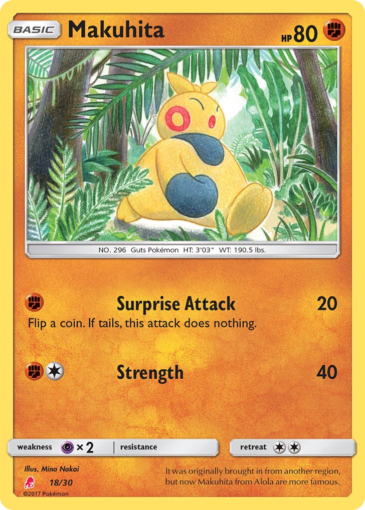 Makuhita – SM Trainer Kit Lycanroc 18/30 Pokémon card