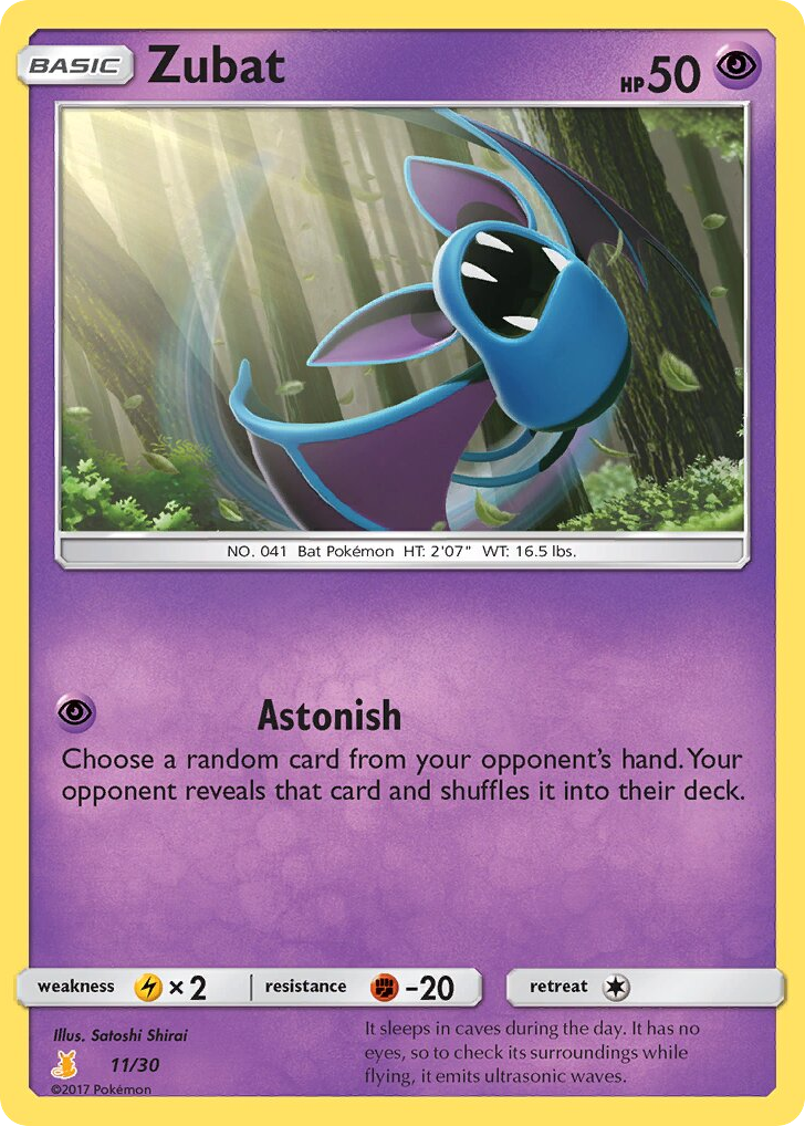 Zubat – SM Trainer Kit Alolan Raichu 11/30 Pokémon card