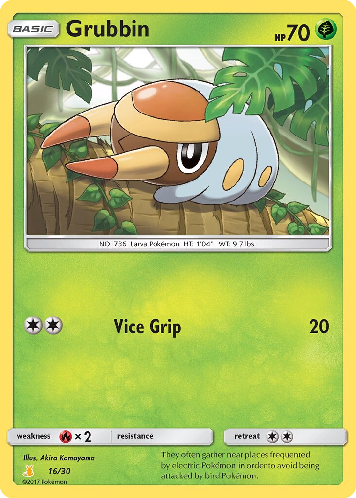Grubbin – SM Trainer Kit Alolan Raichu 16/30 Pokémon card