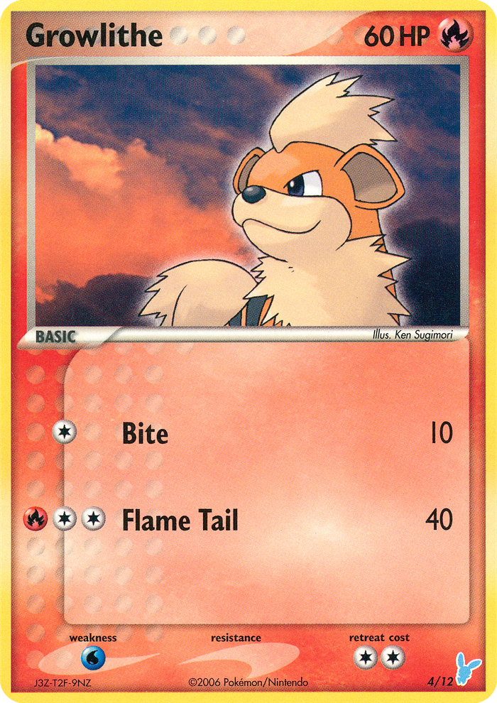 Growlithe – EX Trainer Kit 2 Minun 4/12 Pokémon card