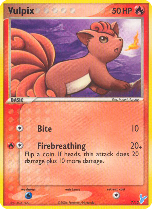 Vulpix – EX Trainer Kit 2 Minun 7/12 Pokémon card