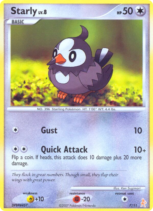 Starly – DP Trainer Kit Lucario 7/11 Pokémon card