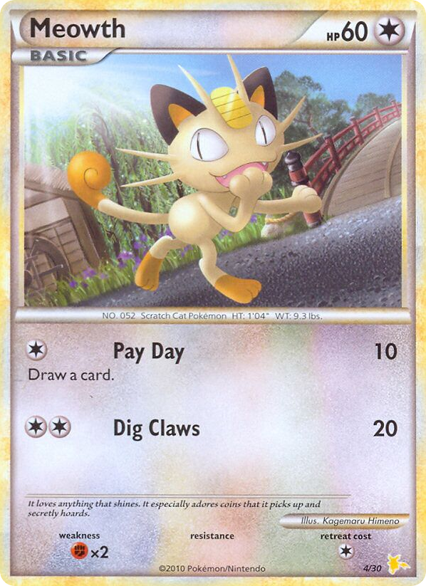 Meowth – HGSS Trainer Kit Raichu 4/30 Pokémon card