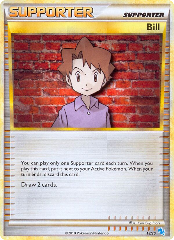 Bill – HGSS Trainer Kit Gyarados 18/30 Pokémon card