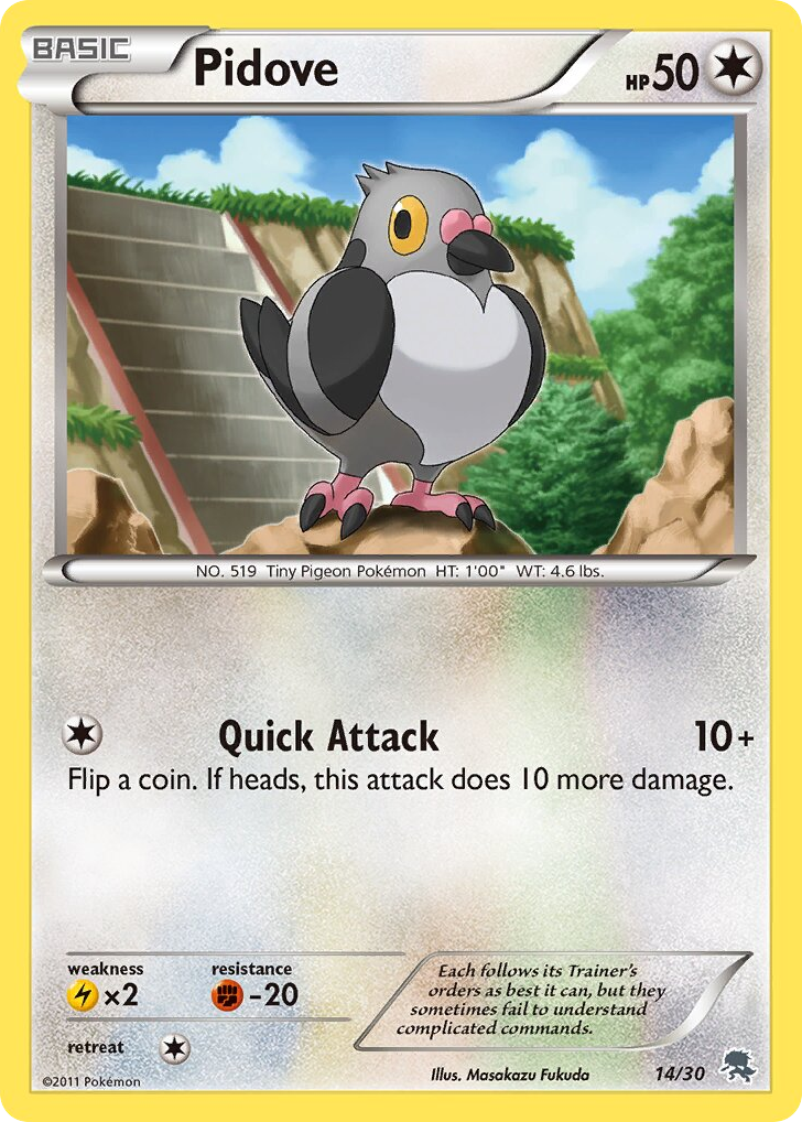 Pidove – BW Trainer Kit Zoroark 14/30 Pokémon card