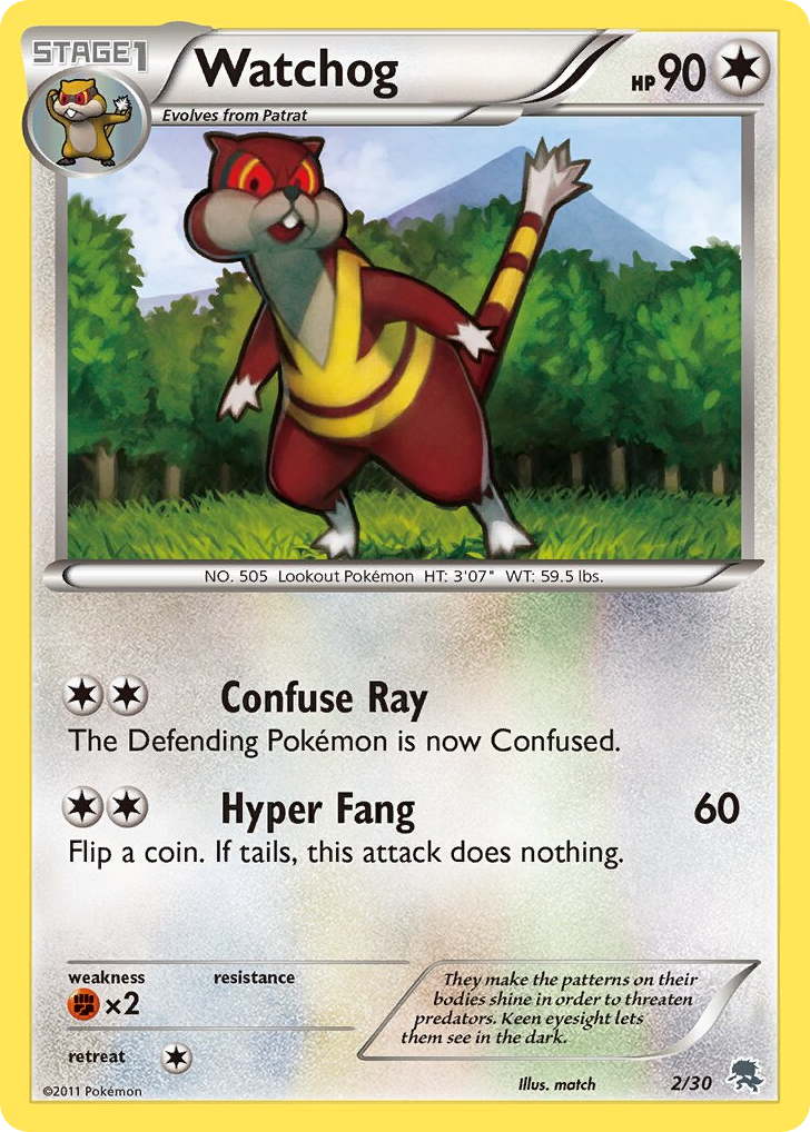 Watchog – BW Trainer Kit Zoroark 2/30 Pokémon card