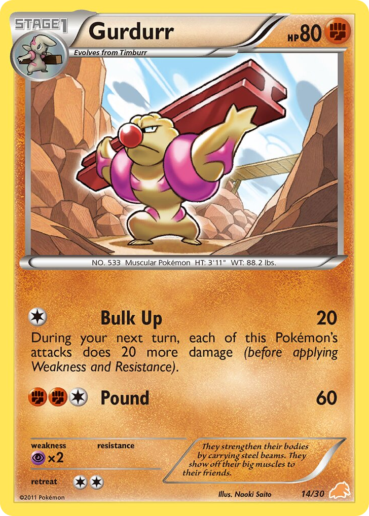 Gurdurr – BW Trainer Kit Excadrill 14/30 Pokémon card