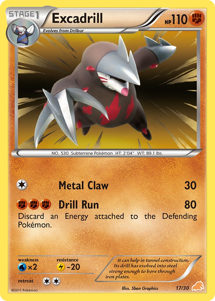 Excadrill – BW Trainer Kit Excadrill 17/30 Pokémon card