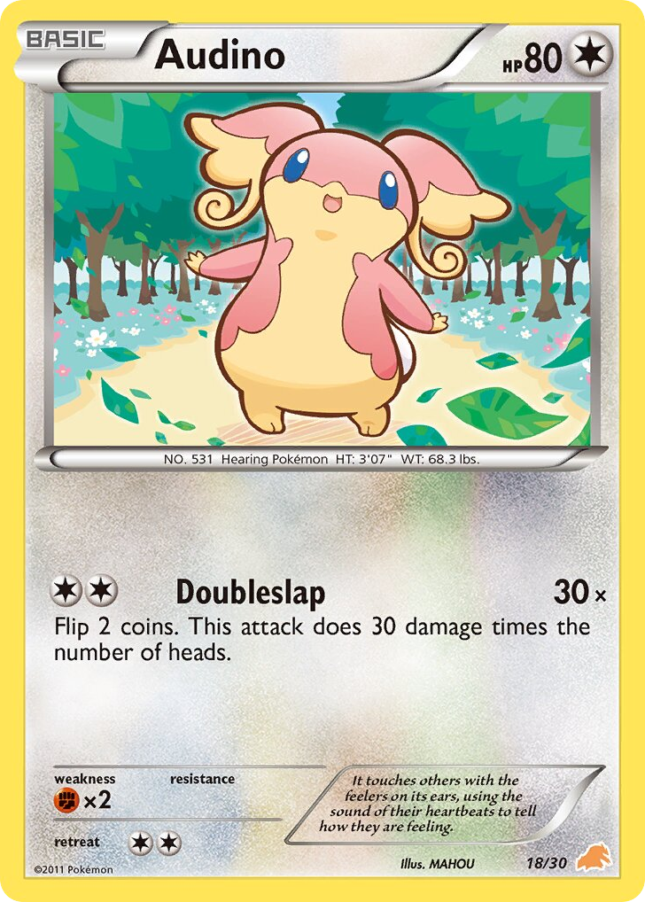 Audino – BW Trainer Kit Excadrill 18/30 Pokémon card