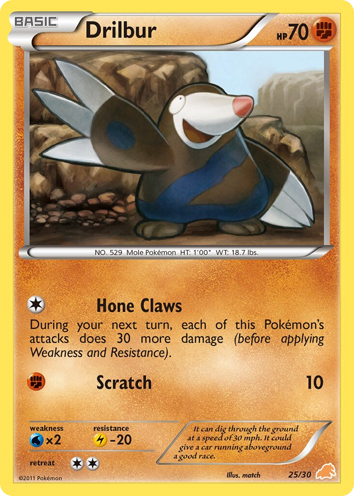 Drilbur – BW Trainer Kit Excadrill 25/30 Pokémon card