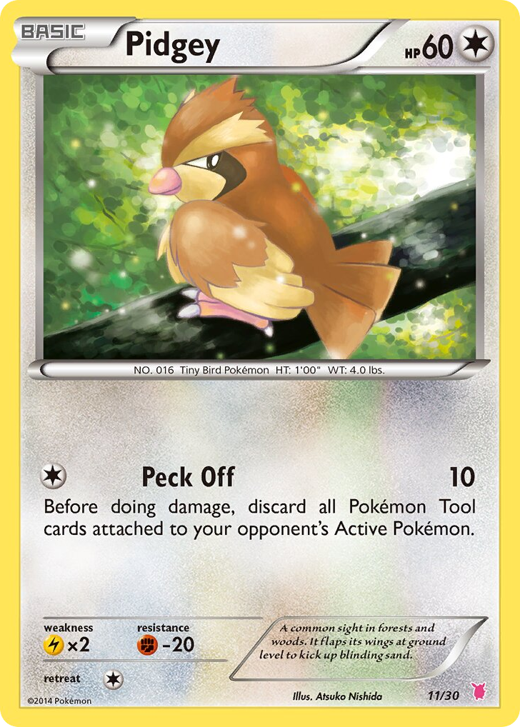 Pidgey – XY Trainer Kit Wigglytuff 11/30 Pokémon card