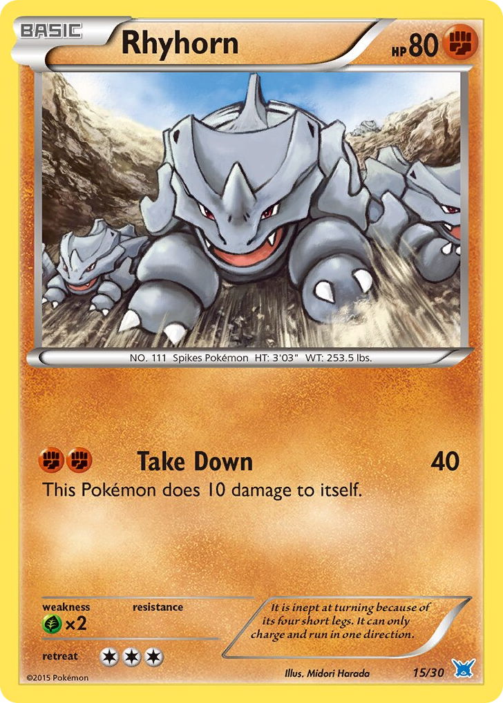 Rhyhorn – XY Trainer Kit Latios 15/30 Pokémon card