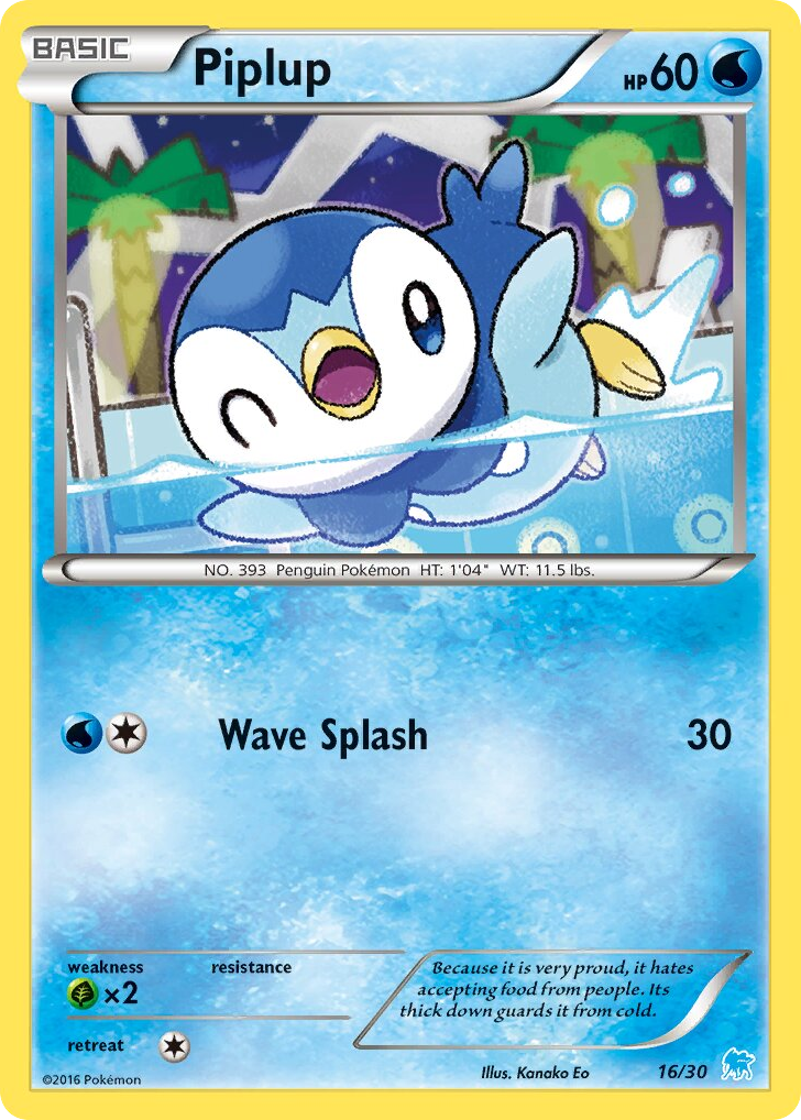 Piplup – XY Trainer Kit Suicune 16/30 Pokémon card