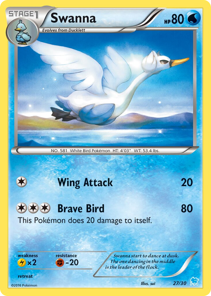 Swanna – XY Trainer Kit Suicune 27/30 Pokémon card