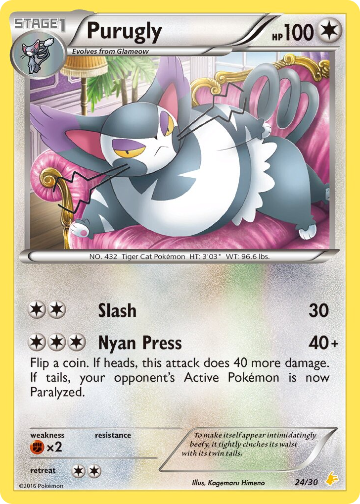 Purugly – XY Trainer Kit Pikachu Libre 24/30 Pokémon card