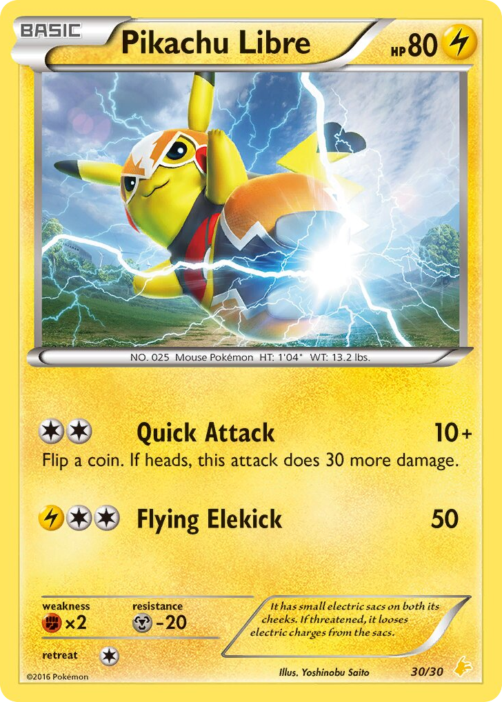 Pikachu Libre – XY Trainer Kit Pikachu Libre 30/30 Pokémon card