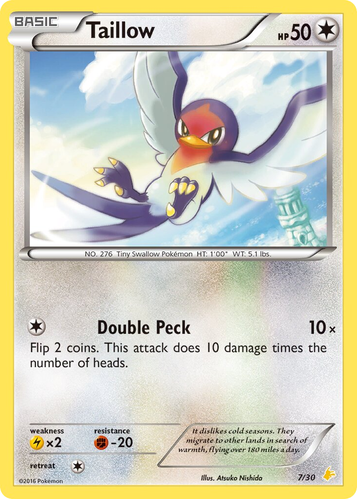 Taillow – XY Trainer Kit Pikachu Libre 7/30 Pokémon card