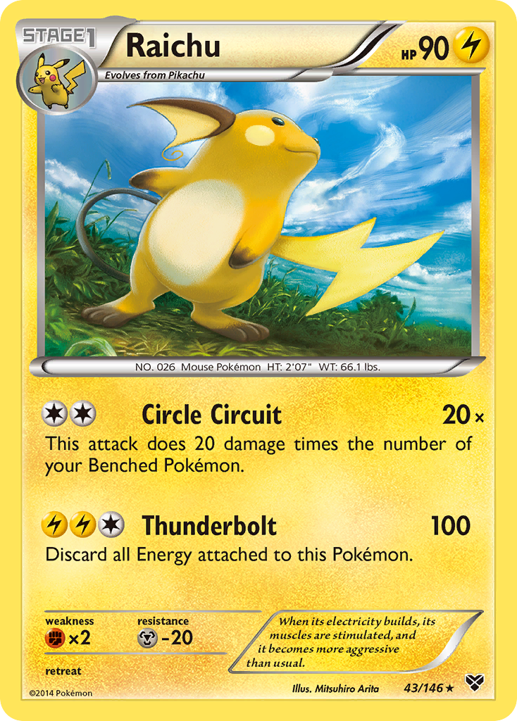 Raichu – XY 43/146 Pokémon card