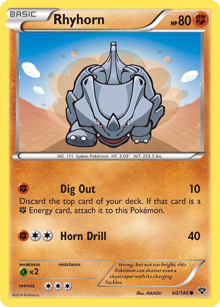 Rhyhorn – XY 60/146 Pokémon card