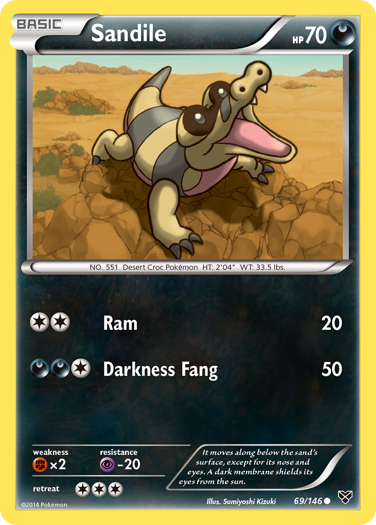 Sandile – XY 69/146 Pokémon card