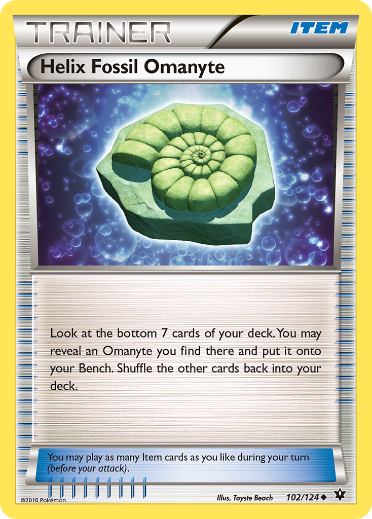 Helix Fossil Omanyte – Fates Collide 102/124 Pokémon card