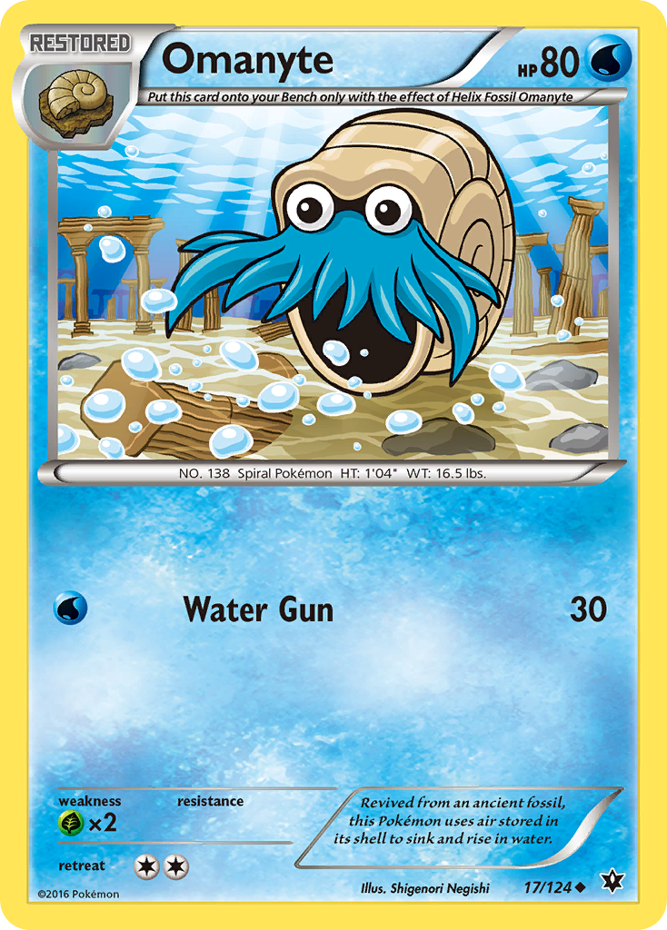 Omanyte – Fates Collide 17/124 Pokémon card