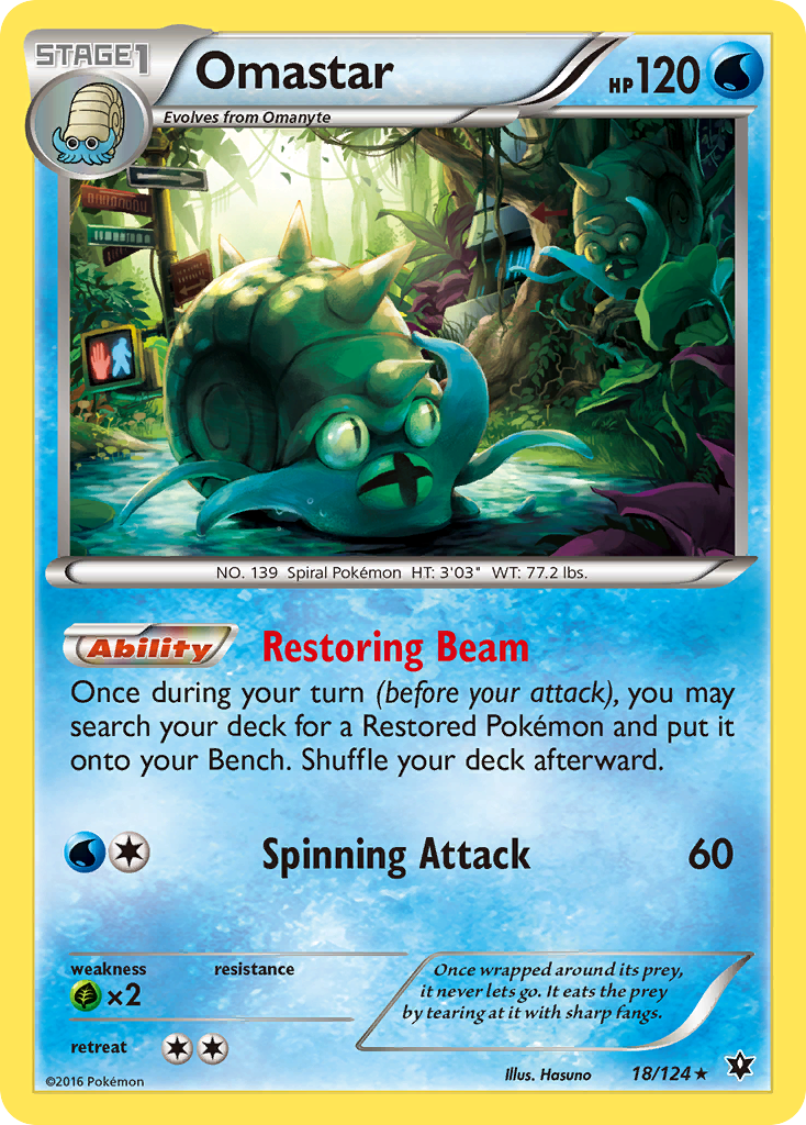 Omastar – Fates Collide 18/124 Pokémon card