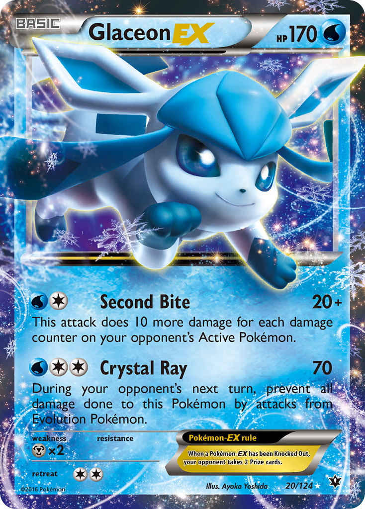 Glaceon-EX – Fates Collide 20/124 Pokémon card