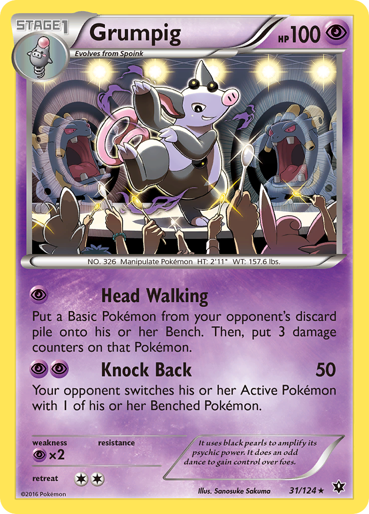 Grumpig – Fates Collide 31/124 Pokémon card