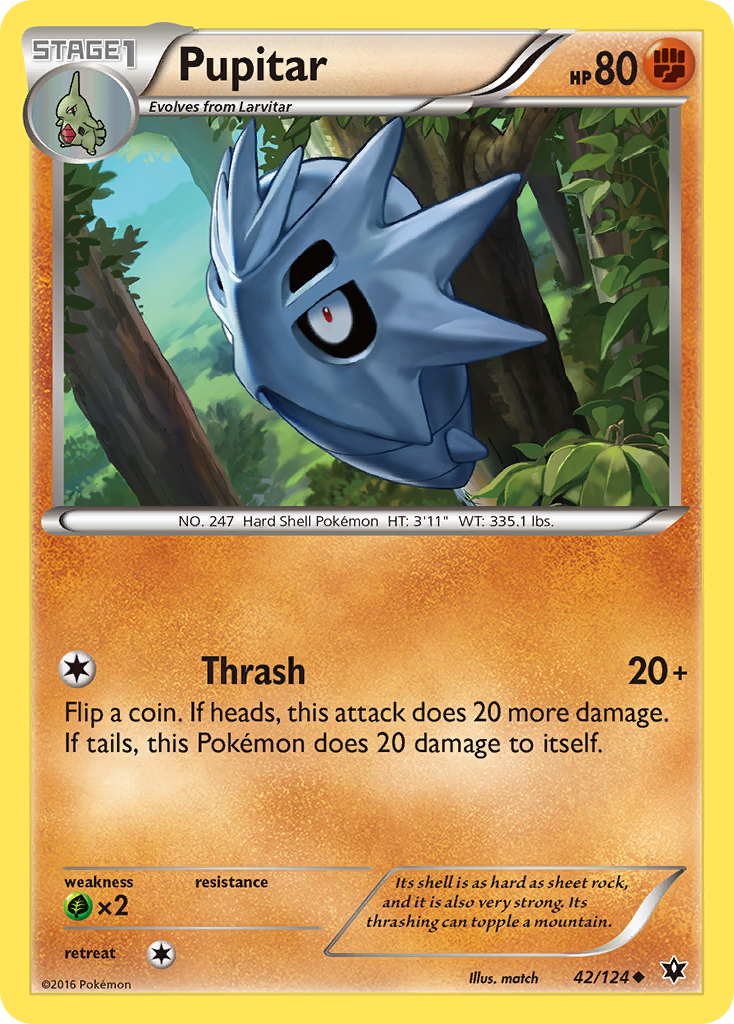 Pupitar – Fates Collide 42/124 Pokémon card