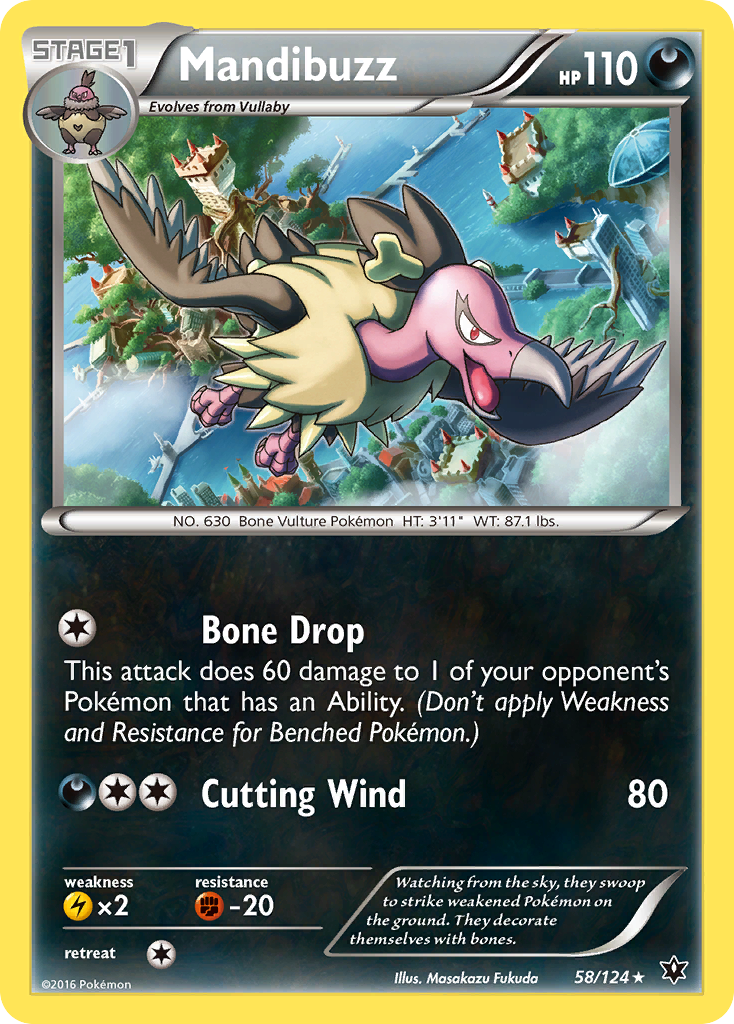 Mandibuzz – Fates Collide 58/124 Pokémon card