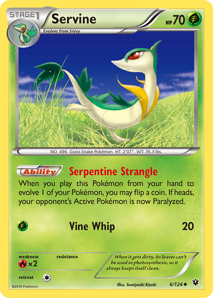 Servine – Fates Collide 6/124 Pokémon card