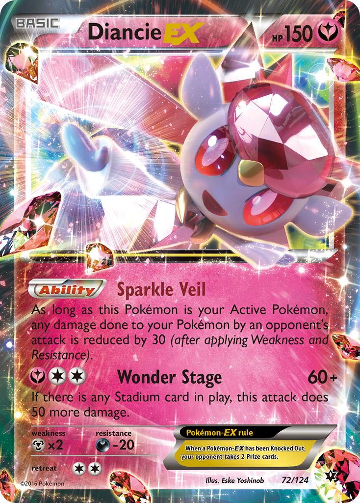 Diancie-EX – Fates Collide 72/124 Pokémon card