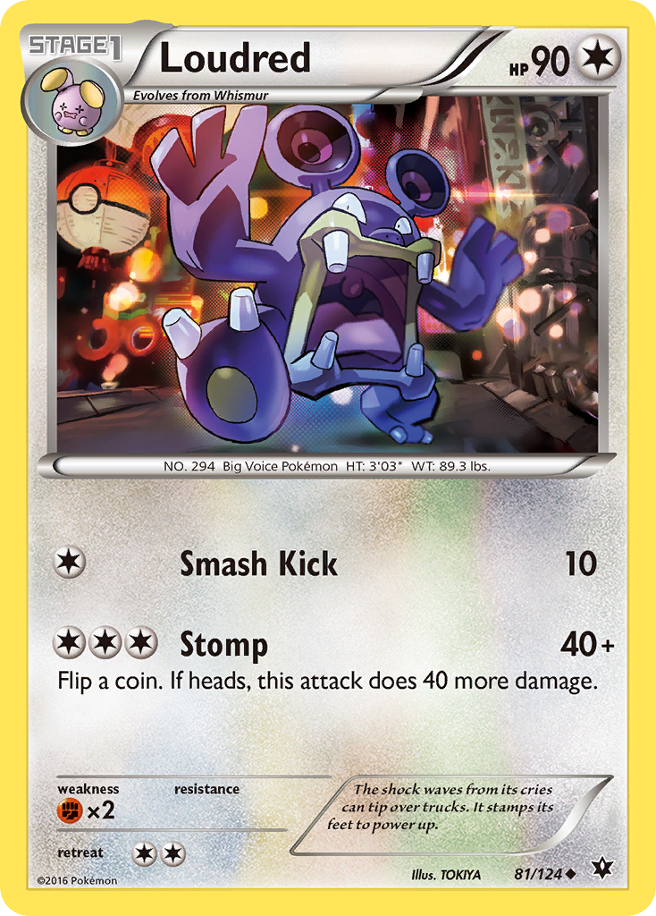 Loudred – Fates Collide 81/124 Pokémon card