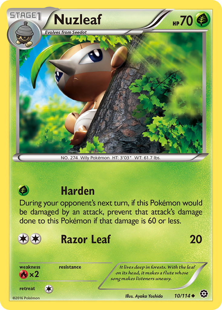 Nuzleaf – Steam Siege 10/114 Pokémon card