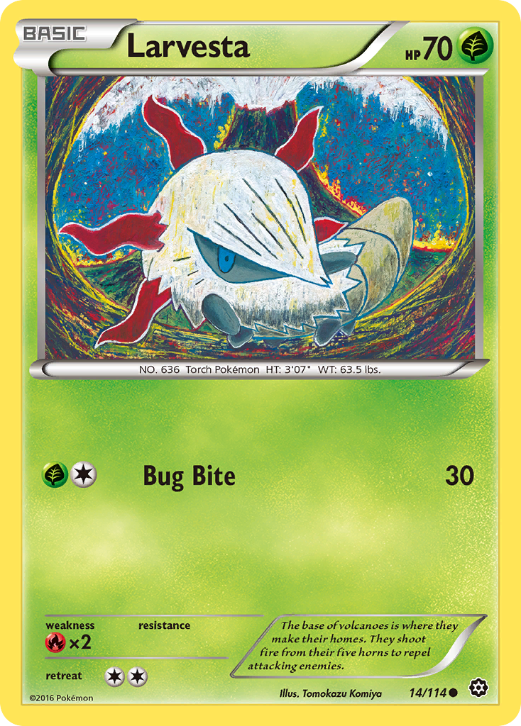 Larvesta – Steam Siege 14/114 Pokémon card