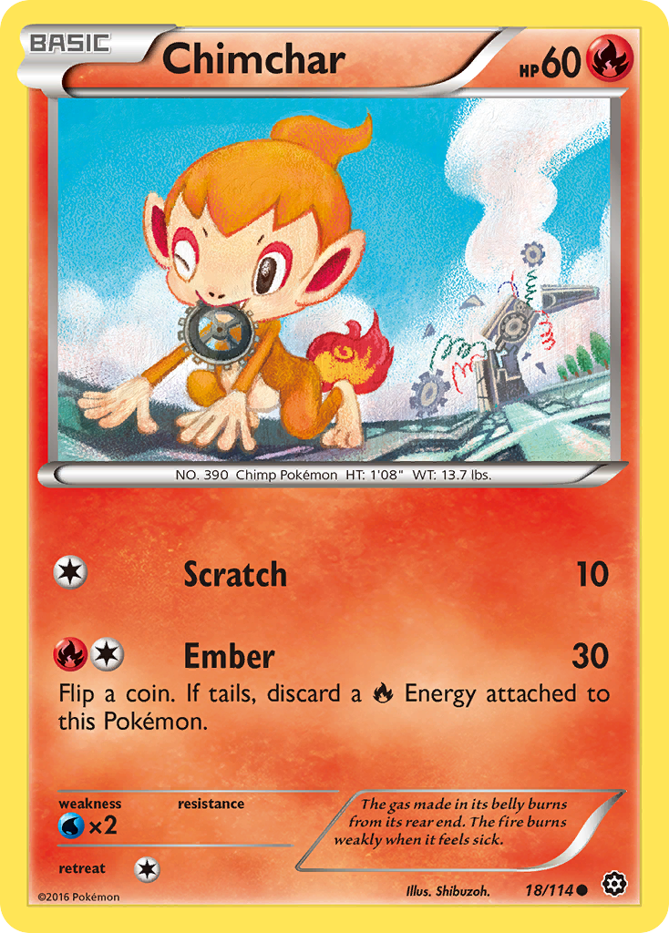 Chimchar – Steam Siege 18/114 Pokémon card