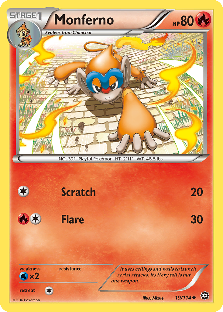 Monferno – Steam Siege 19/114 Pokémon card