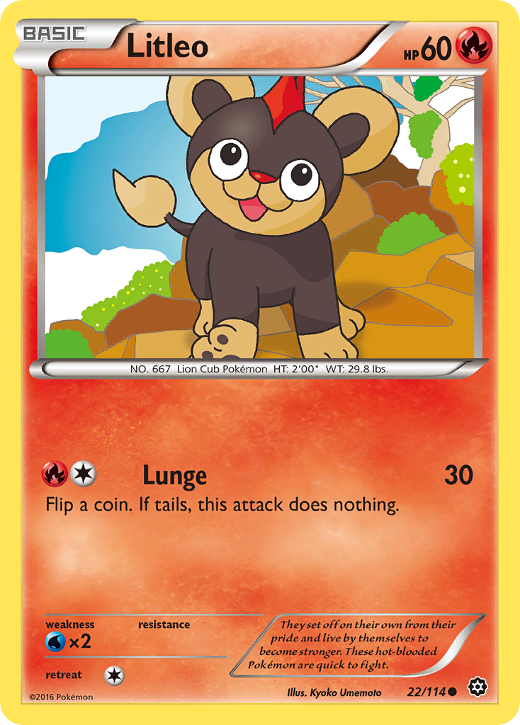 Litleo – Steam Siege 22/114 Pokémon card