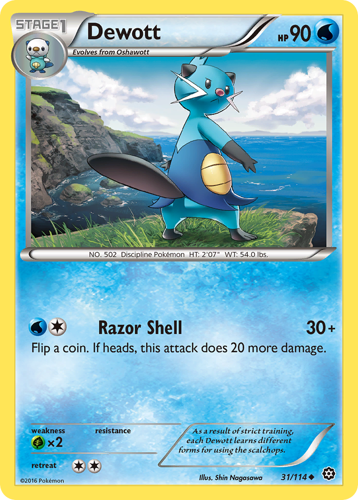 Dewott – Steam Siege 31/114 Pokémon card