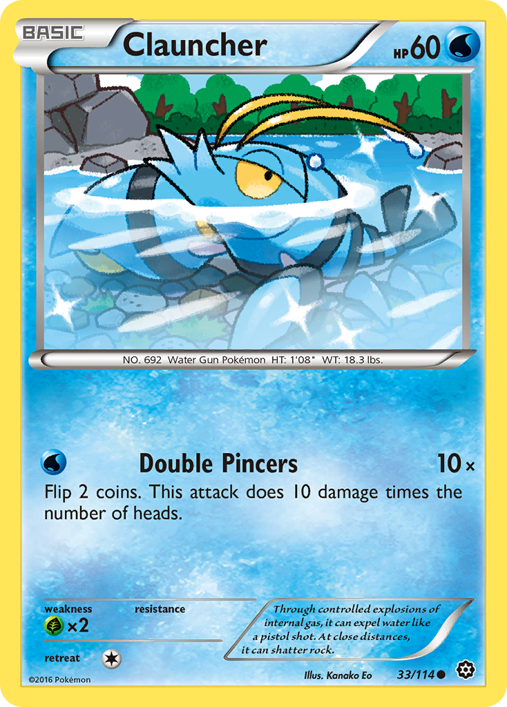 Clauncher – Steam Siege 33/114 Pokémon card