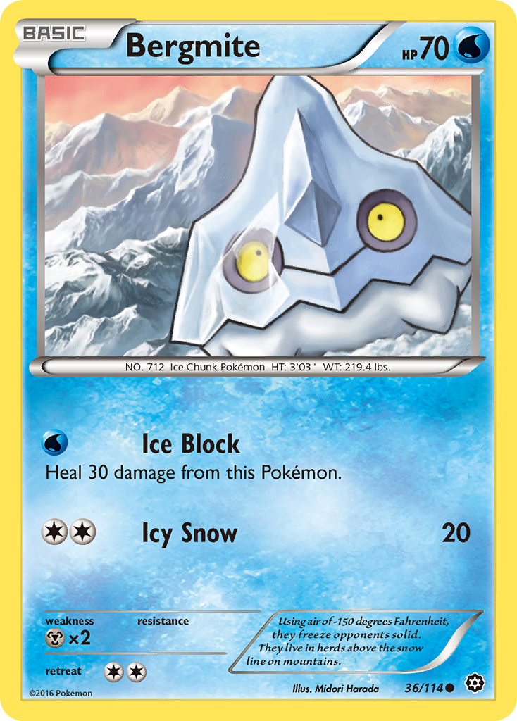 Bergmite – Steam Siege 36/114 Pokémon card