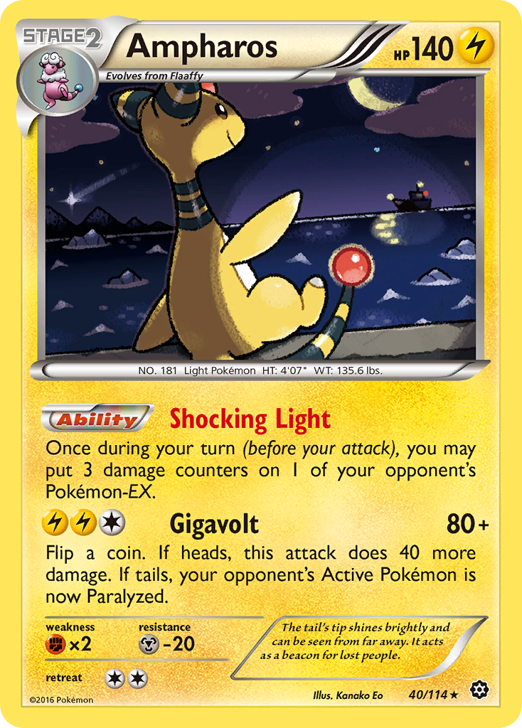 Ampharos – Steam Siege 40/114 Pokémon card