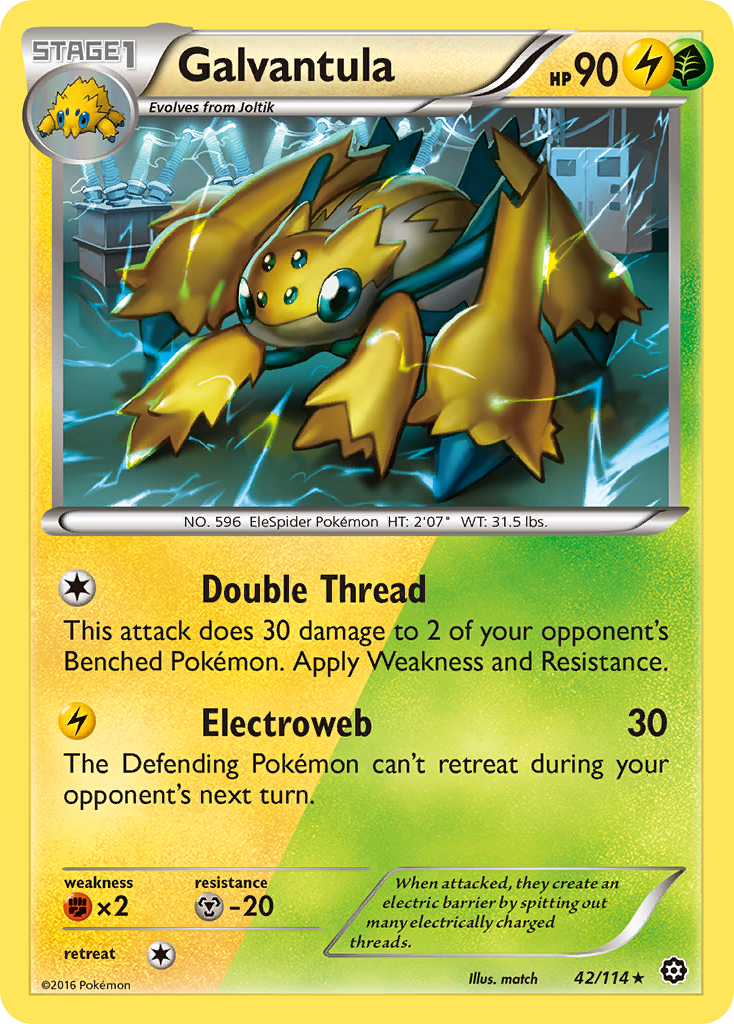 Galvantula – Steam Siege 42/114 Pokémon card