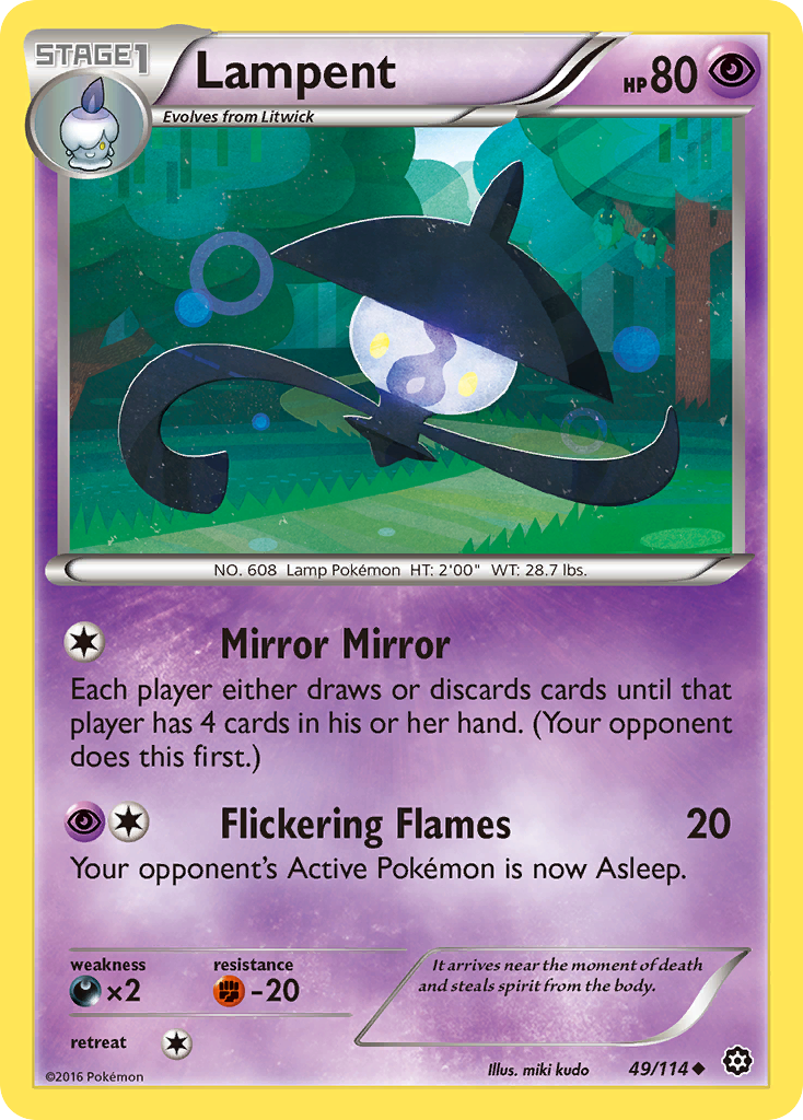 Lampent – Steam Siege 49/114 Pokémon card
