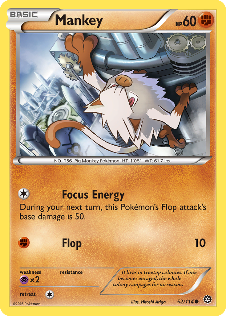 Mankey – Steam Siege 52/114 Pokémon card