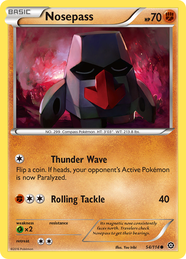 Nosepass – Steam Siege 54/114 Pokémon card
